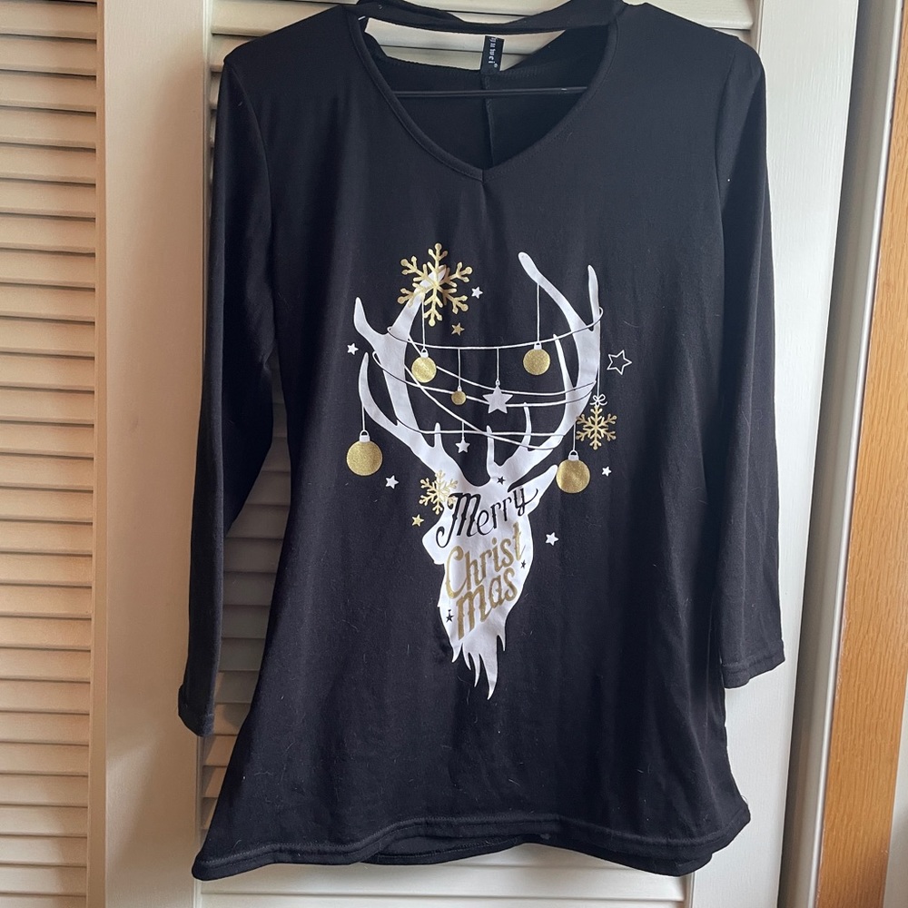 Christmas shirt black cut out